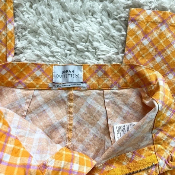 Urban Outfitters Pink & Orange Plaid Pants - Picture 3 of 5